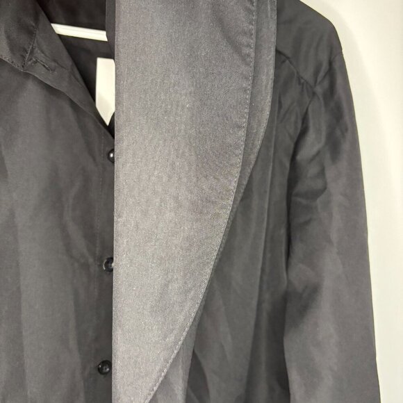 UOOZEE NEW Outerwear Women L Button Up Black Lightweight Long Sleeve Neck Wrap - Picture 4 of 8